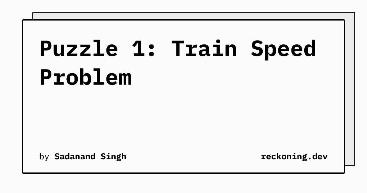 train speed problem solving